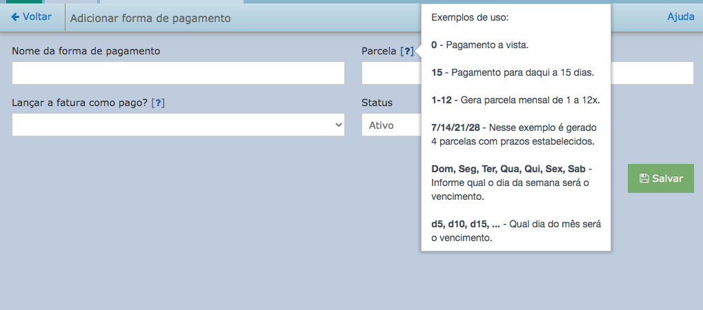 Formas de pagamento form - 7Carros