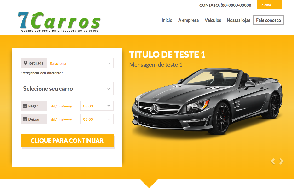 Site integrado ao sistema 7carros